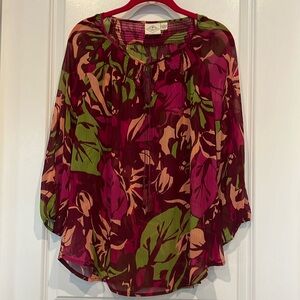 St.John’s Bay Sz Lg Floral Peasant top